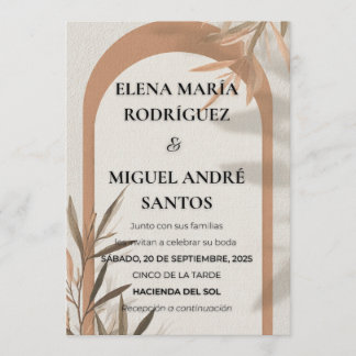 Invitation de mariage espagnole en terre cuite ave