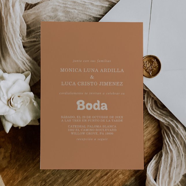 Invitation de mariage espagnole formelle simple en (Créateur téléchargé)