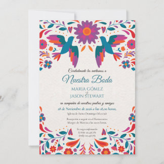 Invitation de mariage espagnole Otomi Tenangos d'a