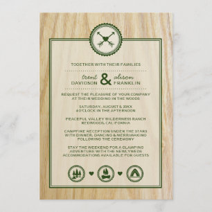 Invitation de mariage et de camping en pleine natu