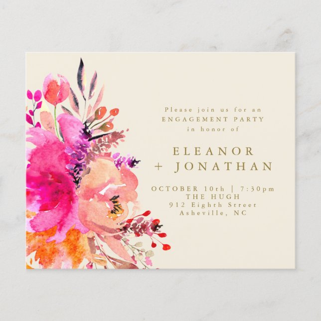 Invitation de mariage et de fête de fiançailles Bu (Devant)
