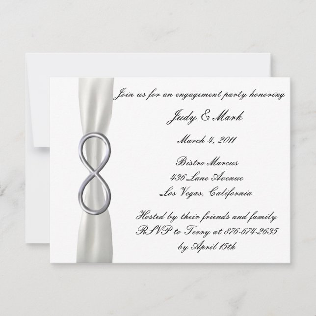 Invitation de mariage et de fiançailles Infinity W (Devant)