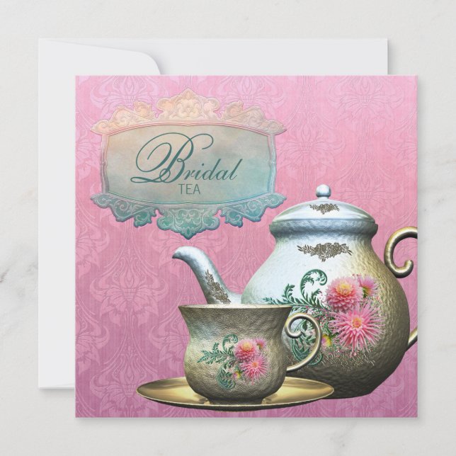 Invitation de mariage et de thé de mariage Dahlia  (Devant)