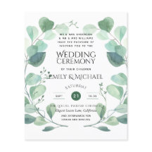 Invitation de mariage Eucalyptus Budget Vert