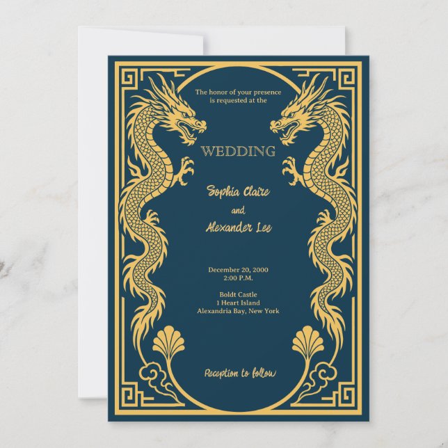 Invitation de mariage Fantasy Deco Dragon (Devant)
