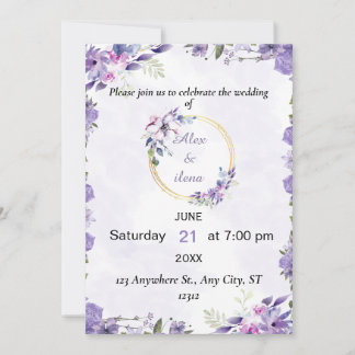 Invitation de mariage Fleur aquarelle esthétique O