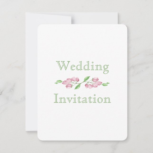 Invitation de mariage Fleur de cerisier Florale de (Devant)