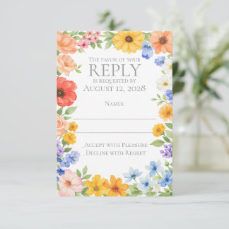 Invitation de mariage Fleur de jardin aquarelle