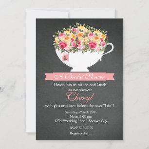 Invitation de mariage Fleurs sur tableau noir Tass