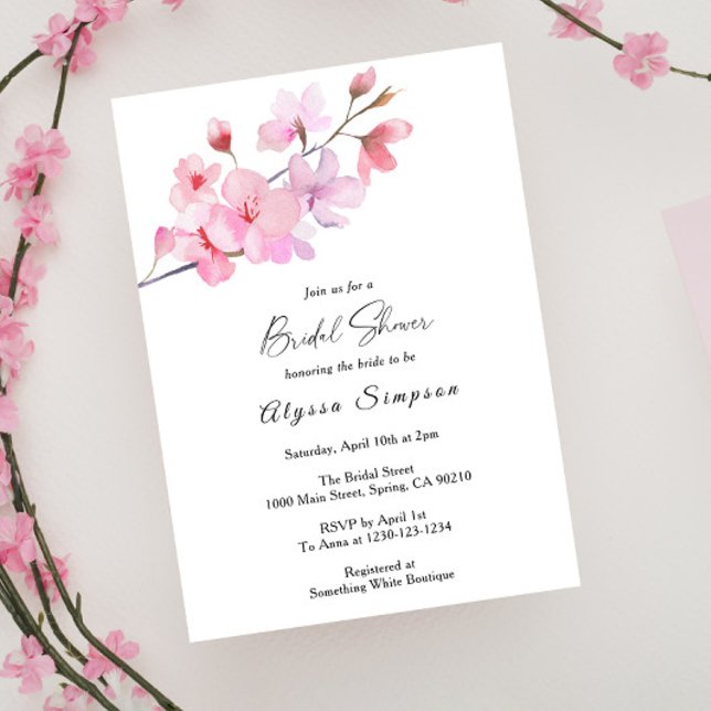 Invitation de mariage floral à la Fleur de Cerisie (Créateur téléchargé)