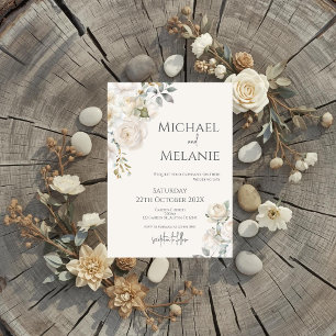 Invitation de mariage floral bohème