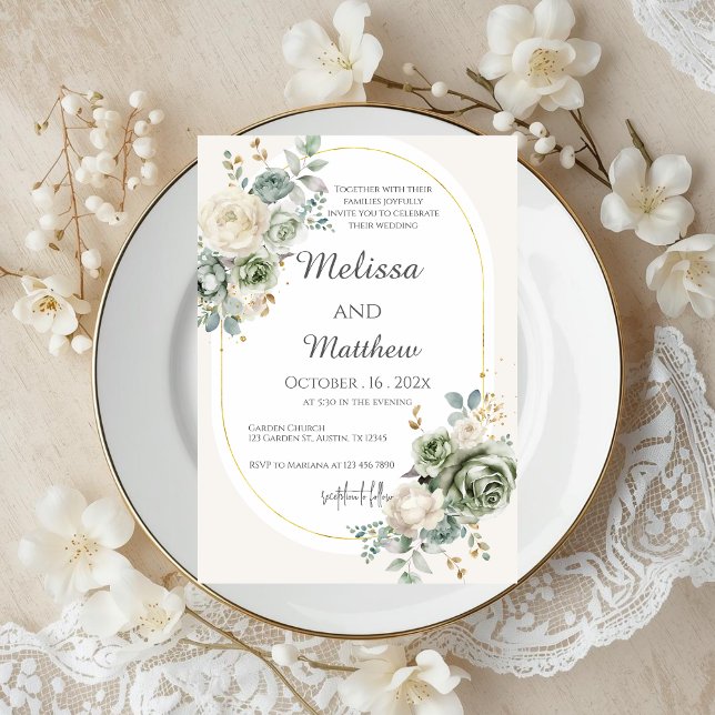 Invitation de mariage floral bohème (Créateur téléchargé)