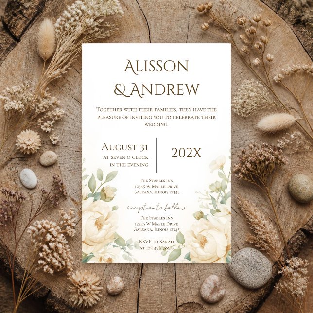 Invitation de mariage floral bohème (Créateur téléchargé)