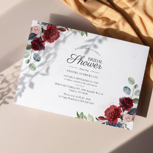 Invitation de mariage floral Bourgogne à petit bud