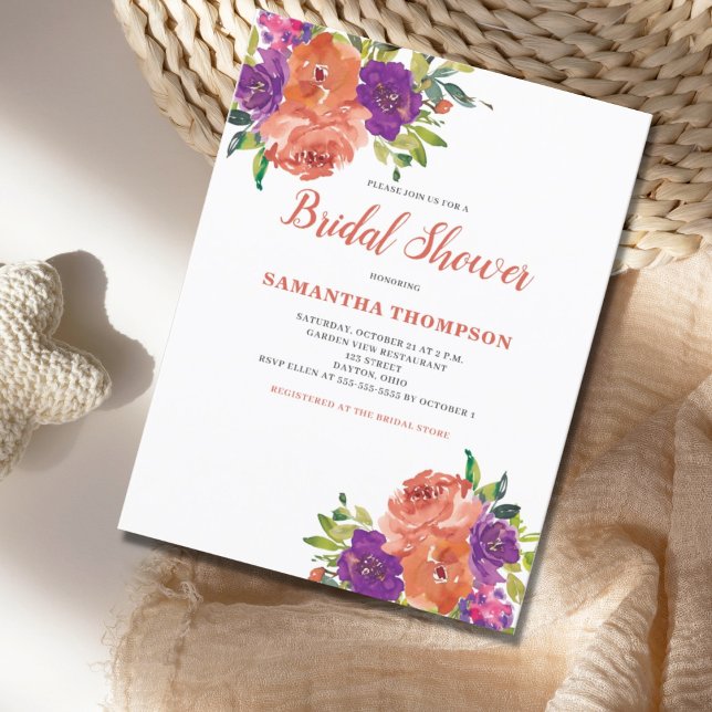 Invitation de mariage floral en terre cuite (Créateur téléchargé)