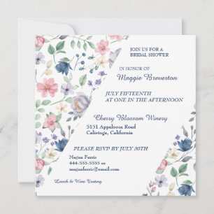 Invitation de mariage floral fantaisie peinte