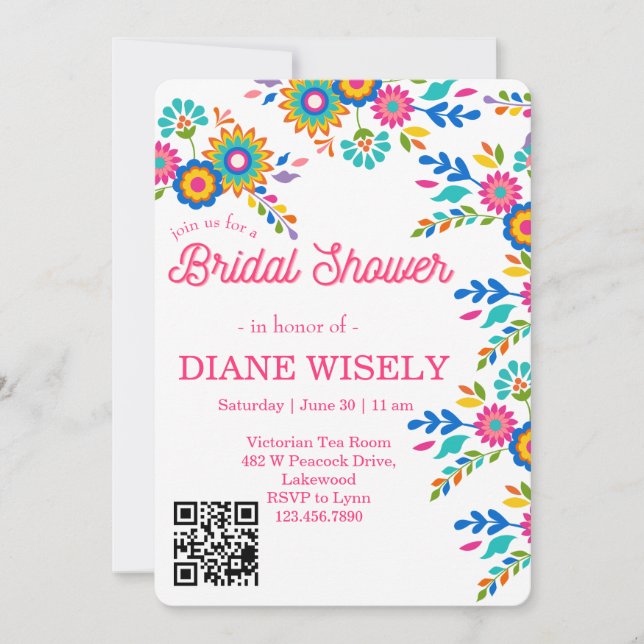 Invitation de mariage Floral Fiesta Mexicain (Devant)