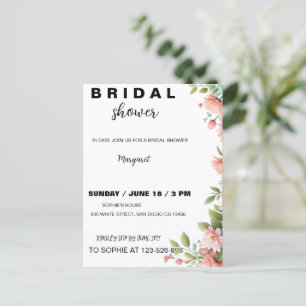 Invitation de mariage floral moderne pour une fête