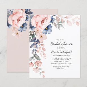 Invitation de mariage floral rose à petit prix