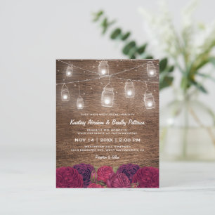 Invitation de mariage floral rustique en bocal Mas