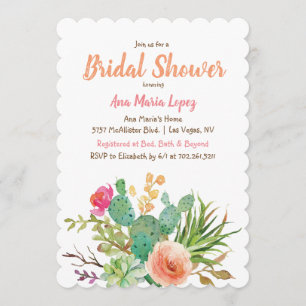 Invitation de mariage floral succulent cactus