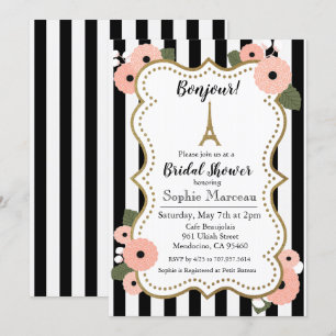 Invitation de mariage floral Tour Eiffel de Paris