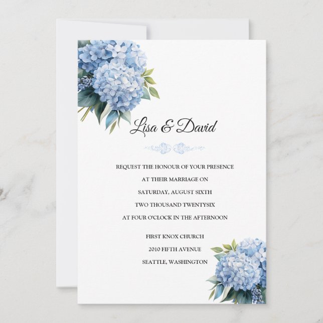 Invitation de mariage florale (Devant)