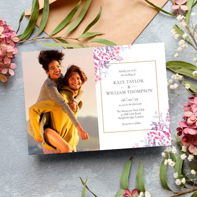 Invitation de mariage florale à fleurs sauvages de (Créateur téléchargé)