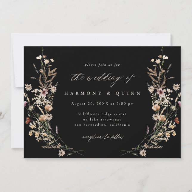 Invitation de mariage florale à l'aquarelle (Devant)