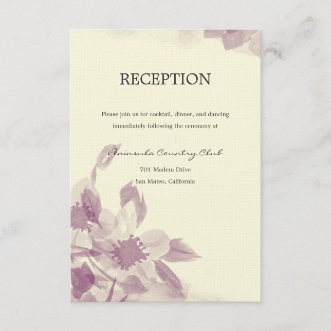 Invitation de mariage florale à l'aquarelle (Devant)