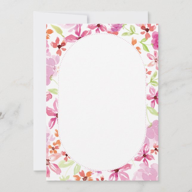 Invitation de mariage florale à l'aquarelle élégan (Devant)