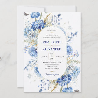 Invitation de mariage florale à l'aquarelle élégan