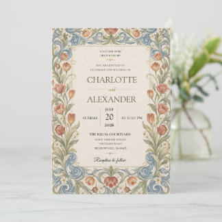 Invitation de mariage florale à l'aquarelle élégan