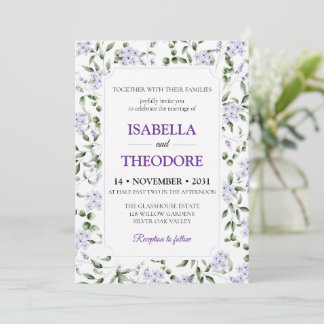 Invitation de mariage florale à l'aquarelle élégan