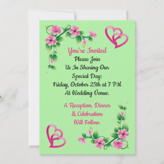 Invitation de mariage florale Aloha