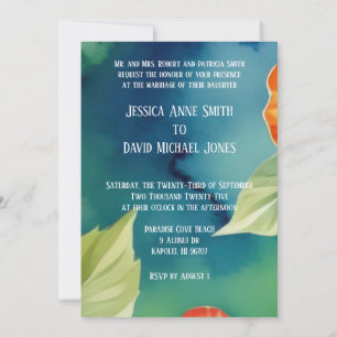 Invitation de mariage florale aquarelle tropicale