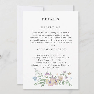 Invitation de mariage florale au violon et à l'euc