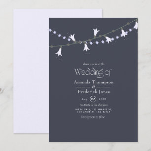 Invitation de mariage florale aux lumières de prin