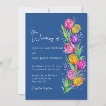 Invitation de mariage florale aux tulipes aquarell