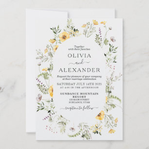 Invitation de mariage florale boho à fleurs sauvag
