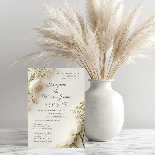 Invitation de mariage florale boho élégante (Créateur téléchargé)