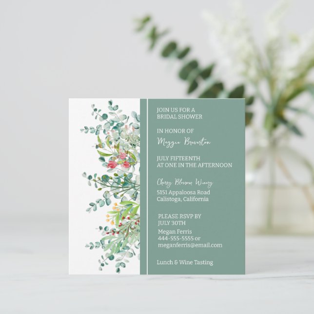 Invitation de mariage florale botanique (Debout devant)