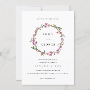 INVITATION DE MARIAGE FLORALE DE CHERRY ROSE BLOSS