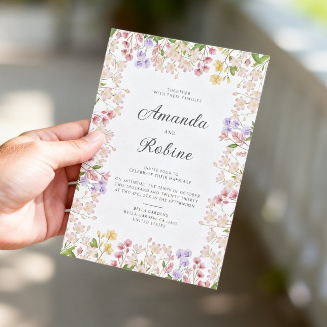 Invitation de mariage florale de jardin printanier (Créateur téléchargé)