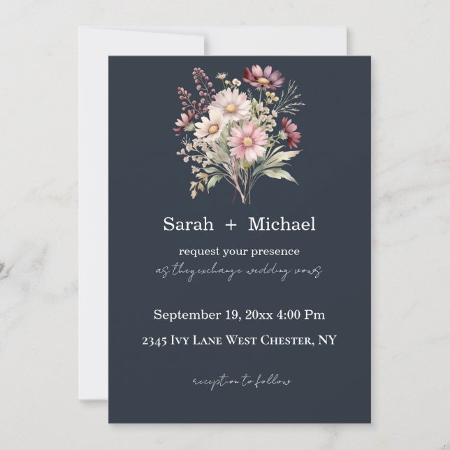 Invitation de mariage florale de printemps (Devant)