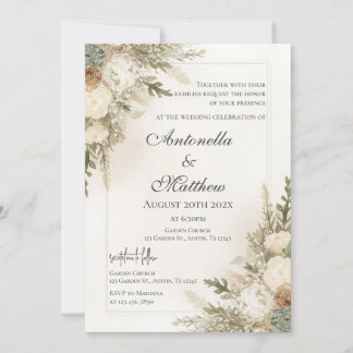 Invitation de mariage florale élégante