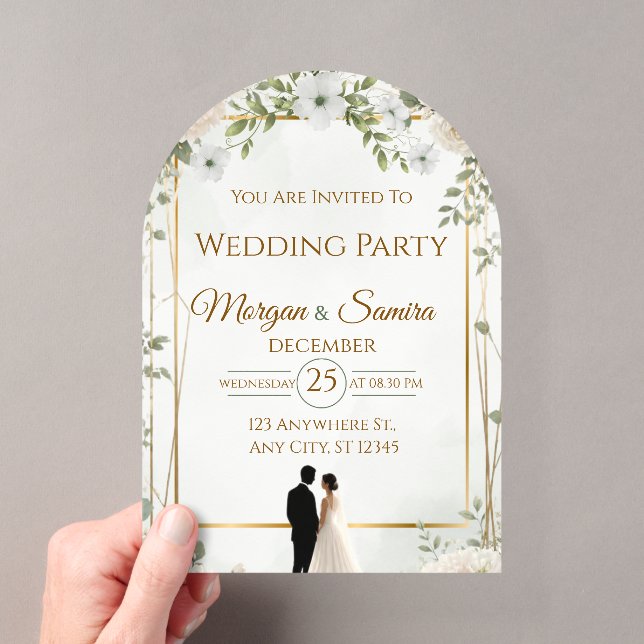 Invitation de mariage florale élégante (In situ (ordinateur de poche))