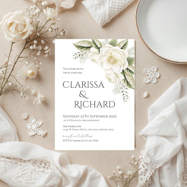 Invitation de mariage florale élégante (Créateur téléchargé)