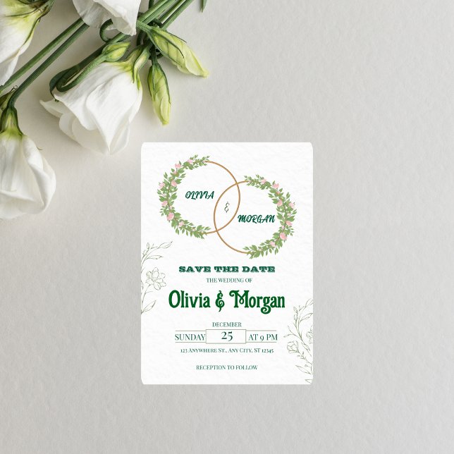 Invitation de mariage florale élégante (Créateur téléchargé)