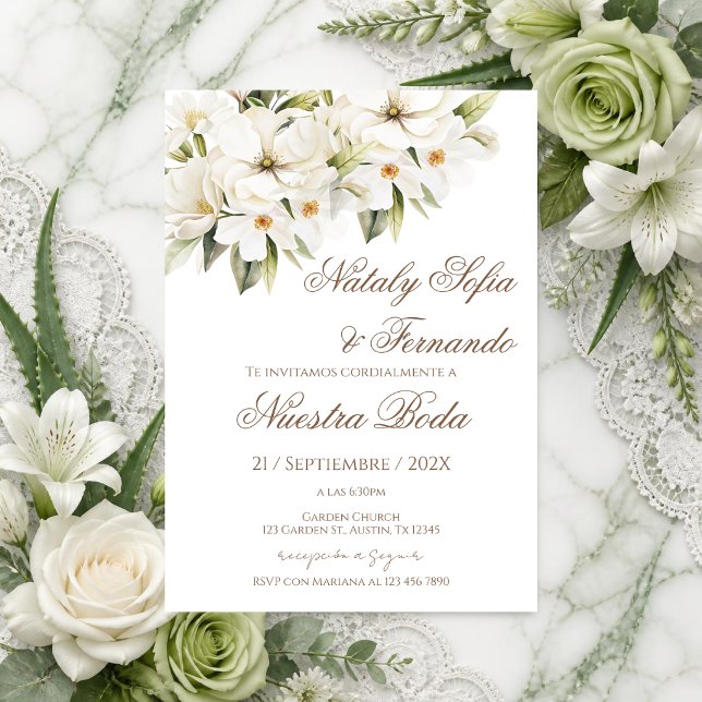 Invitation de mariage florale élégante (Créateur téléchargé)
